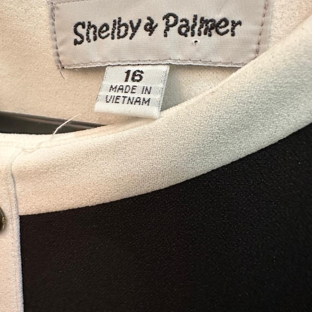 Shelby & Palmer Black Shift Dress with White Trim - Picture 5 of 5